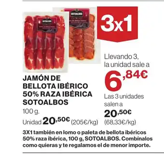 Supercor JAMÓN DE SUTOALBOS BELLOTA IBÉRICO 50% RAZA IBÉRICA SOTOALBOS oferta