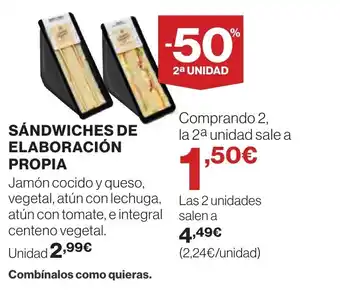 Supercor SANDWICHES DE ELABORACIÓN PROPIA oferta