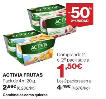 Supercor ACTIVIA FRUTAS Pack de 4 x 120 g oferta