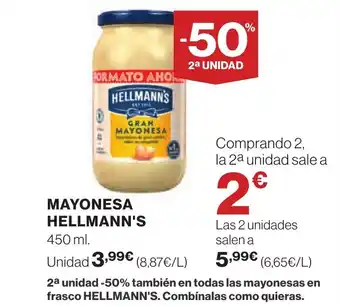 Supercor MAYONESA HELLMANN'S 450 ml. oferta