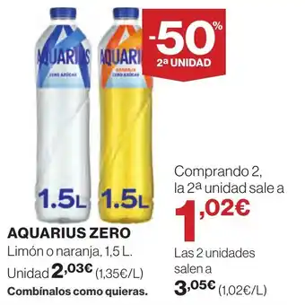 Supercor AQUARIUS ZERO Limón o naranja, oferta