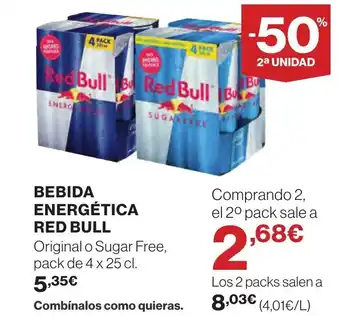 Supercor BEBIDA ENERGÉTICA RED BULL oferta