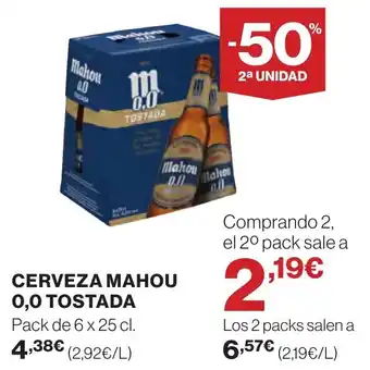 Supercor CERVEZA MAHOU 0,0 TOSTADA oferta