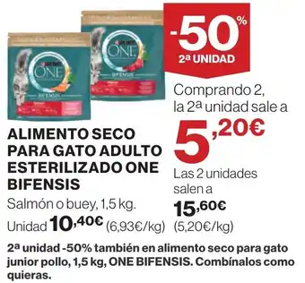 Supercor ALIMENTO SECO PARA GATO ADULTO ESTERILIZADO ONE Las 2 unidades oferta