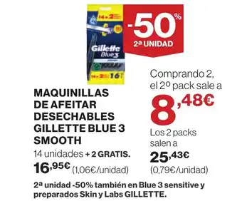 Supercor MAQUINILLAS DE AFEITAR DESECHABLES GILLETTE BLUE 3 SMOOTH oferta