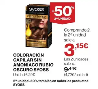 Supercor COLORACIÓN CAPILAR SIN AMONÍACO RUBIO OSCURO SYOSS oferta