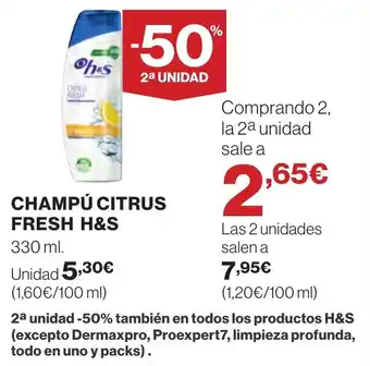 Supercor CHAMPÚ CITRUS FRESH H&S oferta