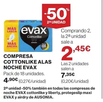 Supercor COMPRESA COTTONLIKE ALAS NOCHE EVAX oferta