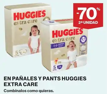 Supercor EN PAÑALES Y PANTS HUGGIES EXTRA CARE oferta