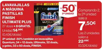 Supercor LAVAVAJILLAS A MÁQUINA PASTILLAS FINISH ULTIMATE PLUS oferta