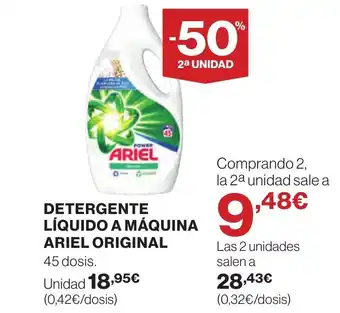 Supercor DETERGENTE LÍQUIDO A MÁQUINA ARIEL ORIGINAL oferta