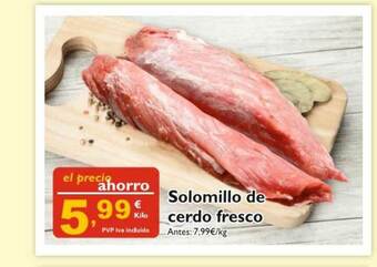 Cash Ecofamilia Solomillo De Cerdo Fresco oferta