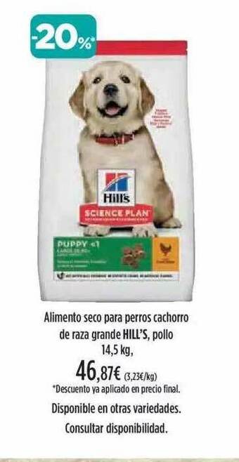 El Corte Inglés Alimento Seco Para Perros Cachorro De Raza Grande Hill's Pollo oferta
