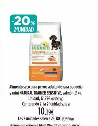 El Corte Inglés Alimento Seco Para Perros Adulto De Raza Pequeña Y Mini Natural Trainer Sensitive Salmón Unidad Comporando 2 La 2 Unidad Sale oferta