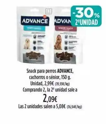 El Corte Inglés -50% 2a Unidad Snack Para Perros Advance Cachorros O Sénior oferta