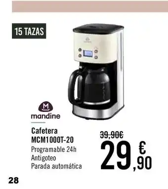 Carrefour Mandine Cafetera Mcm1000t-20 oferta