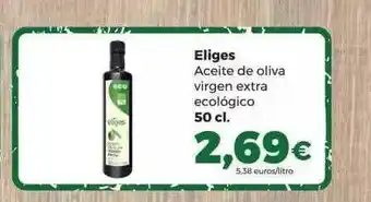 Alimerka Eliges Aceite De Oliva Virgen Extra Ecologico 50cl oferta