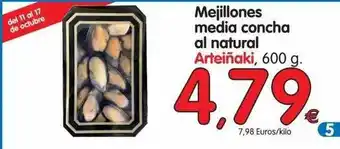 Alimerka Mejillones Media Concha Al Natural Arteiñaki oferta