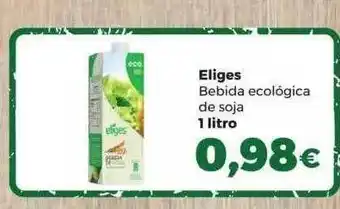 Alimerka Eliges Bebida Ecológica De Soja 1 litro oferta