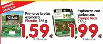 Alimerka Primeros Brotes Espinaca Florette Espinacas Con Garbanzos Campo Rico oferta