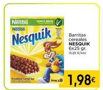 Supermercados Piedra Barritas Cereales Nesquik 6 x 25gr oferta