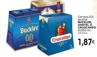 Supermercados Piedra Cerveza 0.0 Alcohol Buckler Amstel ó Cruzcampo oferta