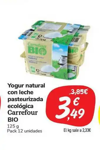 Carrefour Market Yogur Natural Con Leche Pasteurizada Ecológica 125g oferta