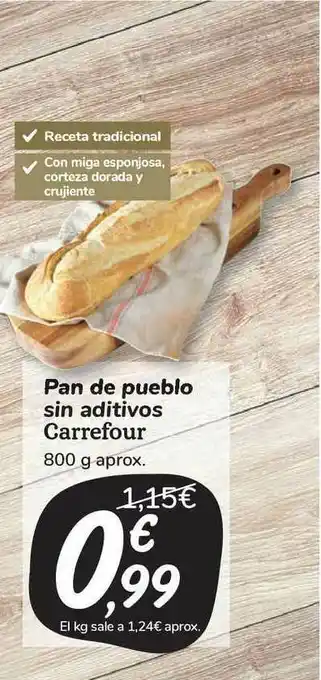 Carrefour Market Pan De Pueblo Sin Aditivos 800g oferta