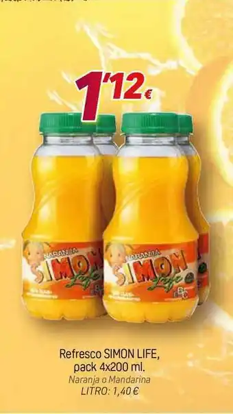 Alsara Supermercados Refresco Simon Life 4 x 200ml oferta