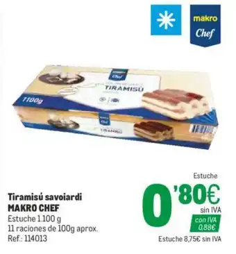 Makro Makro Chef Tiramisu savoiardi 100g oferta