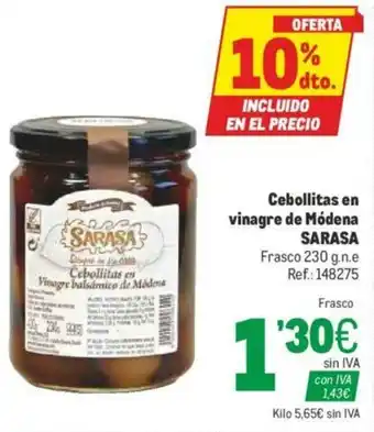 Makro Sarasa Cebollitas en vinagre de Módena 230g oferta