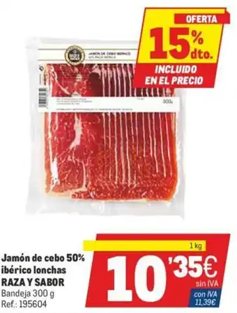 Makro Raza Y Sabor Jamón de cebo 50% 300g oferta