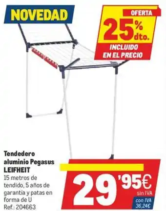 Makro Leifheit Tendedero aluminio Pegasus oferta