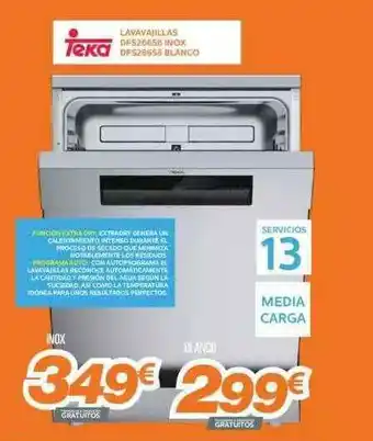 Pascual Martí Teka Lavavajillas Dfs26658 Inox Dfs26658 Blanco oferta