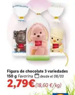 Lidl Favorina - figura de choclate 3 variedades oferta