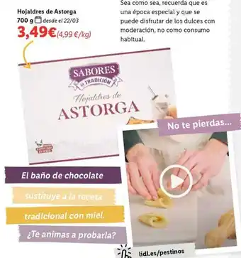 Lidl Sabores de tradicion - hojaldre de astorga oferta