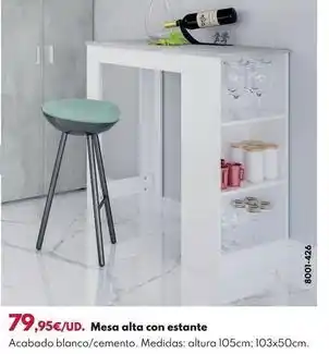 BricoCentro Mesa alta con estante oferta