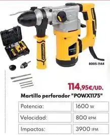 BricoCentro Martillo perforador powx1175 oferta