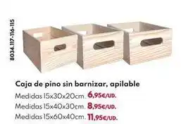 BricoCentro Caja de pino sin barnizar oferta