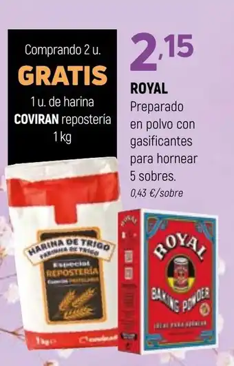 Coviran ROYAL Preparado en polvo con gasificantes para hornear 5 sobres. oferta
