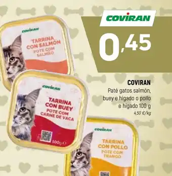 Coviran COVIRAN Paté gatos salmón, buey e hígado o pollo e hígado 100 g oferta