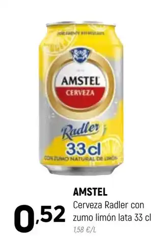 Coviran AMSTEL Cerveza Radler con zumo limón lata 33 cl 1,58 €/L oferta