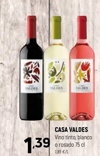 Coviran CASA VALDES Vino tinto, blanco o rosado 75 cl oferta