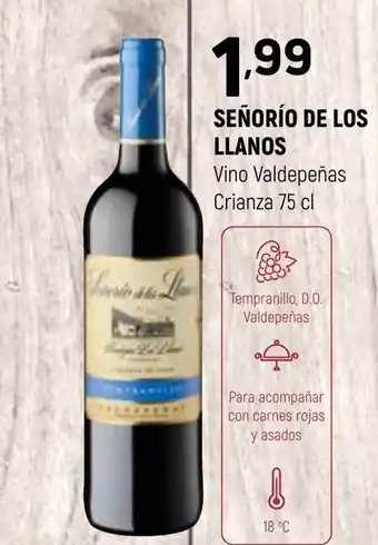 Coviran SEÑORÍO DE LOS LLANOS Vino Valdepeñas Crianza 75 cl oferta