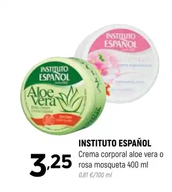 Coviran INSTITUTO ESPAÑOL Crema corporal aloe vera o rosa mosqueta 400 ml oferta