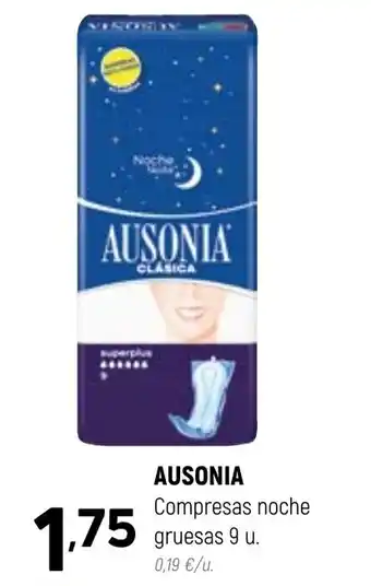 Coviran AUSONIA Compresas noche gruesas 9 u oferta