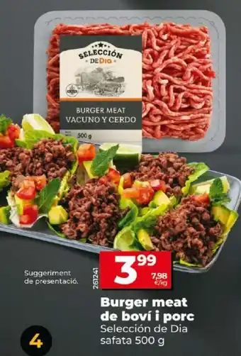 Dia Burger meat de boví i porc oferta
