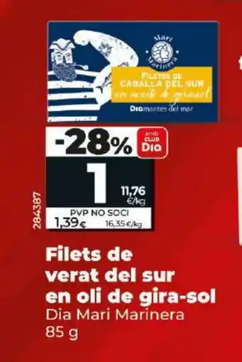 Dia Filets de verat del sur en oli de gira-sol oferta