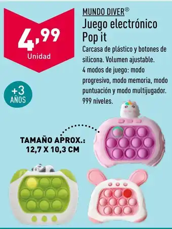 ALDI MUNDO DIVERⓇ Juego electrónico Pop it oferta