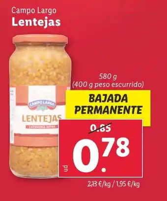 Lidl Campo Largo Lentejas oferta